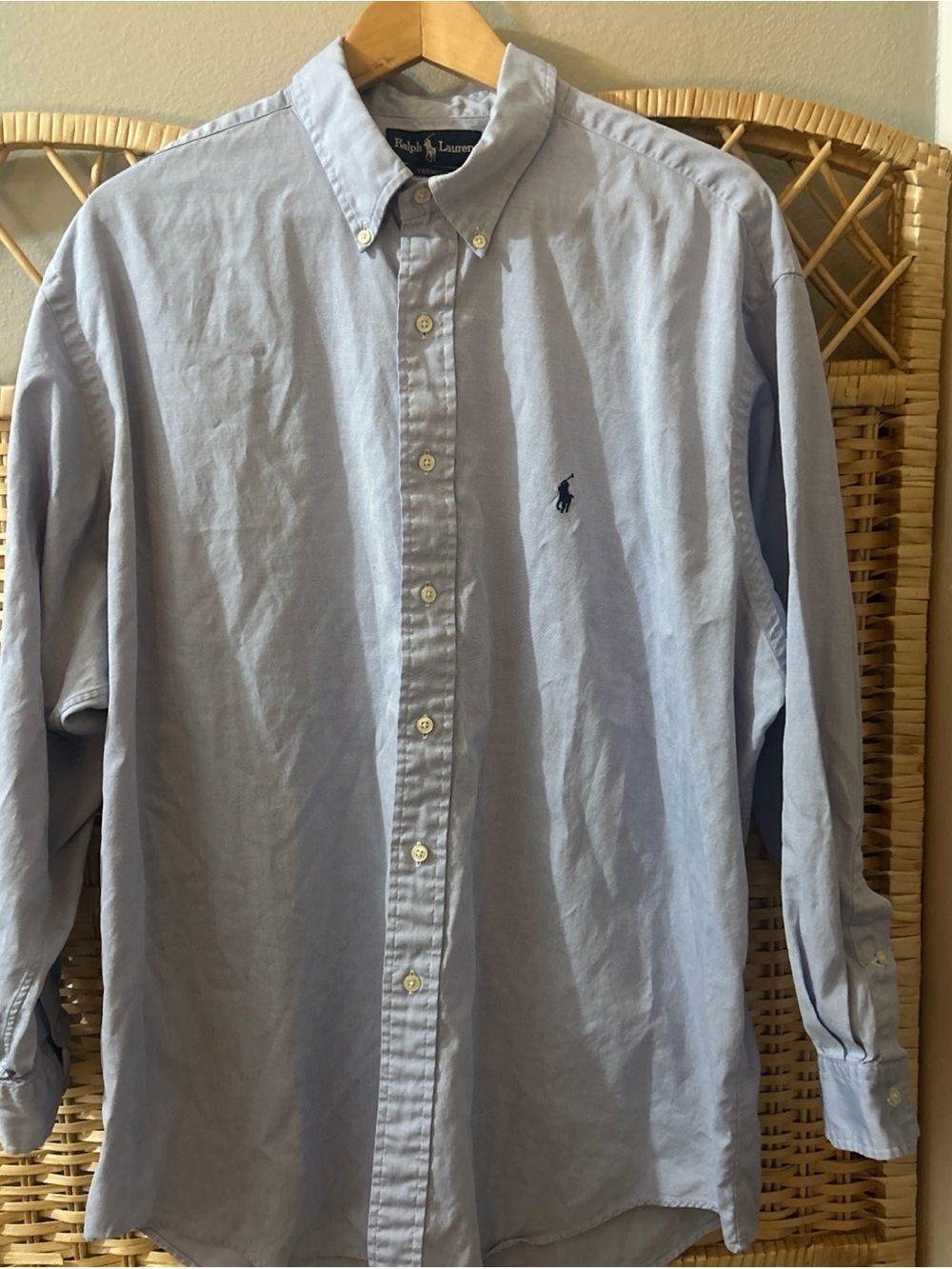 Polo Ralph Lauren Yarmouth Oxford Shirt Blue Button Down Mens 17.5 33
